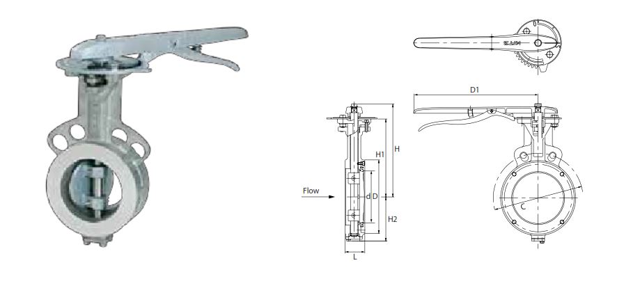 Stainless Butterfly Valve / วาล์วผีเสื้อ 