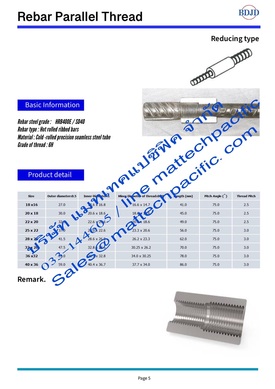 Rebar coupler Left and right hand thread